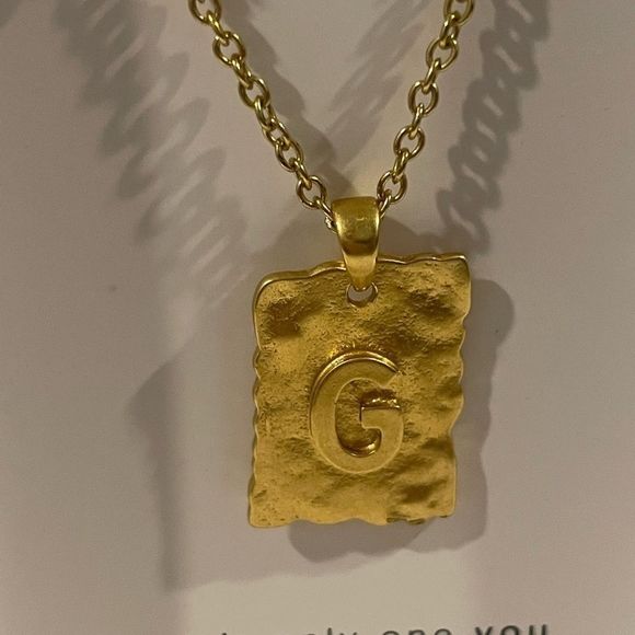 Zara Initial G Stamp Necklace NIB - Picture 3 of 4
